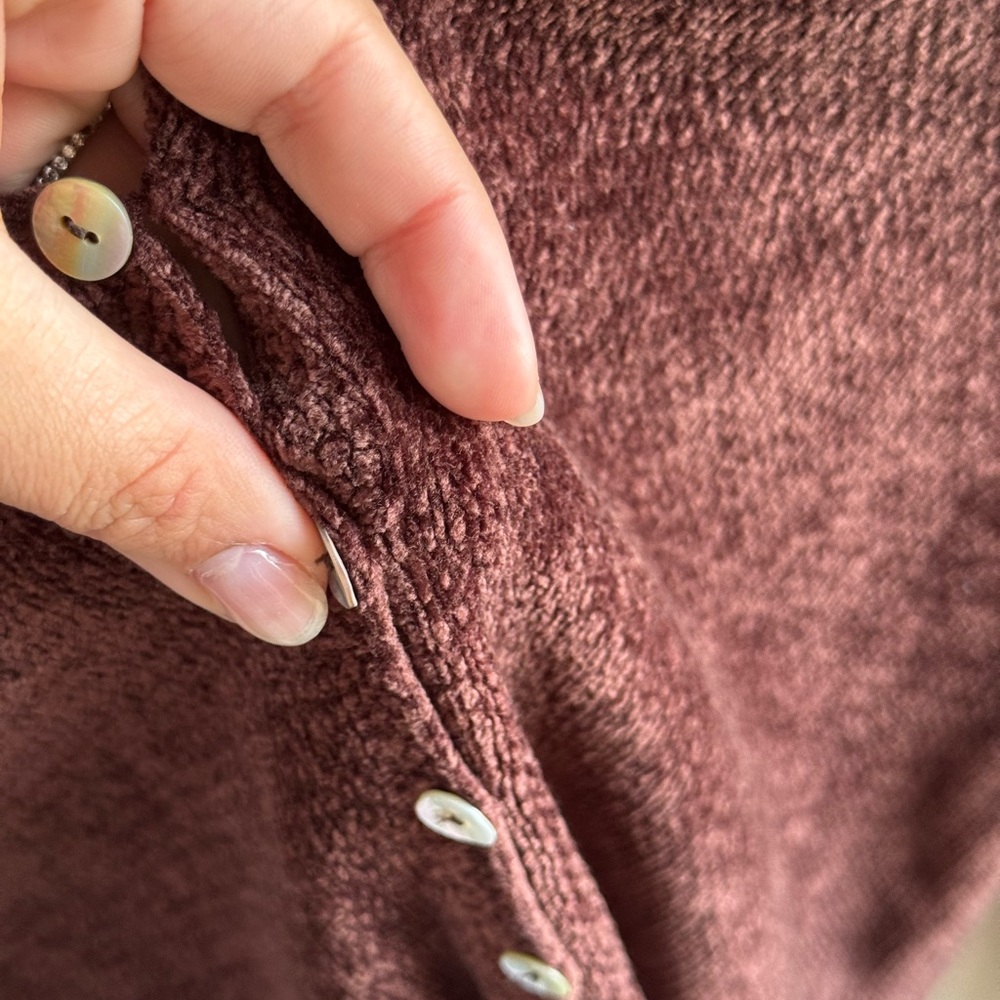 August Silk Women's Burgundy Cardigan - Picture 5 of 7